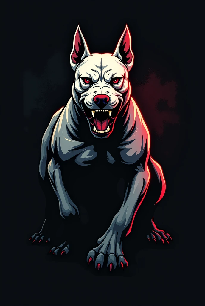 Create a logo with a horrible bull terrier