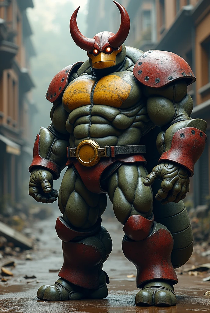 Aggron, big biceps, big pecs, huge pecs, six pack, arms on the side