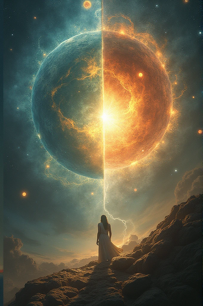The Birth of the Cosmos At the Beginning of Time, when the universe was still a vast void, Chaos reigned supreme. From its depths emerged the first primordial entities: Gaia, the earth, Urano, the Starry Sky, and Tartarus, the abyss. The union of Gaia and Uranus gave rise to a powerful lineage of gods known as the Titans., whose deeds would shape the destiny of the world.