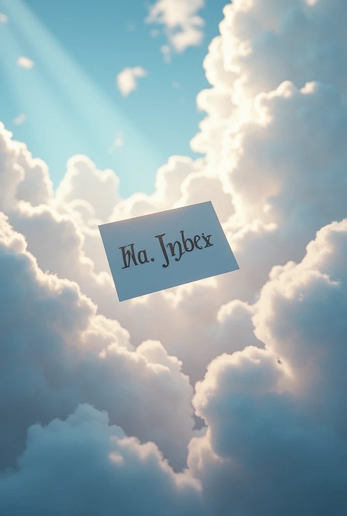 Make a floating message card in the cloud-filled sky 