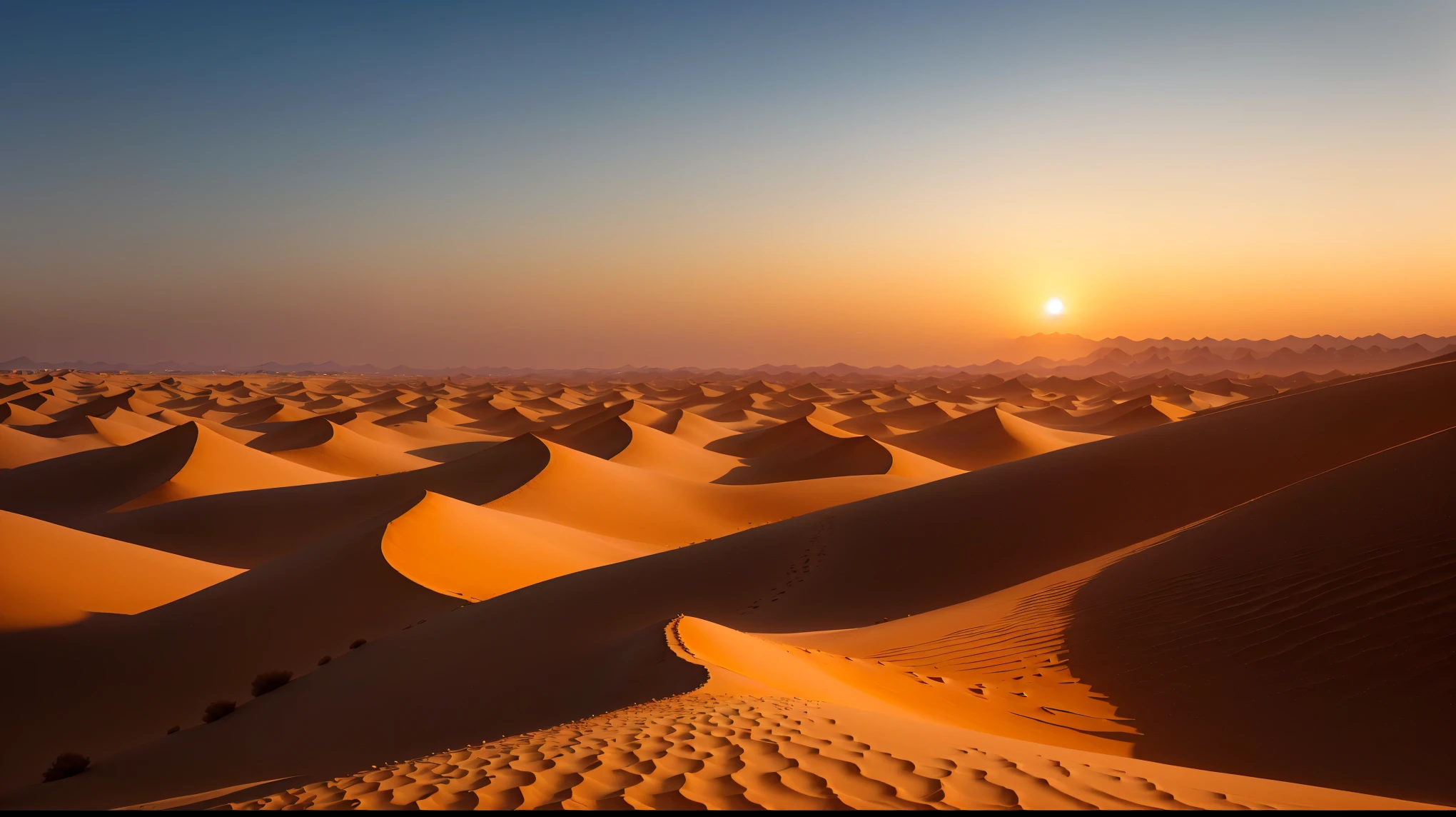 arafed desert with sand dunes and a person walking in the distance, sahara desert, most perfect desert on the world, desert dunes, sand desert, deep golden sand desert, desert photography, somewhere in sands of the desert, majestic dunes, harmony of desert, sahara, sunset in the desert, dunes, sand dunes, in a serene vast desert, sand sea