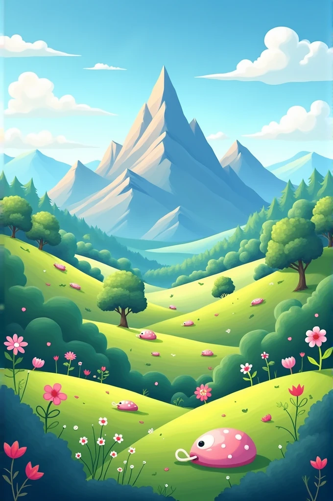 ((Cartoon)),landscape,mountain range,((faraway))