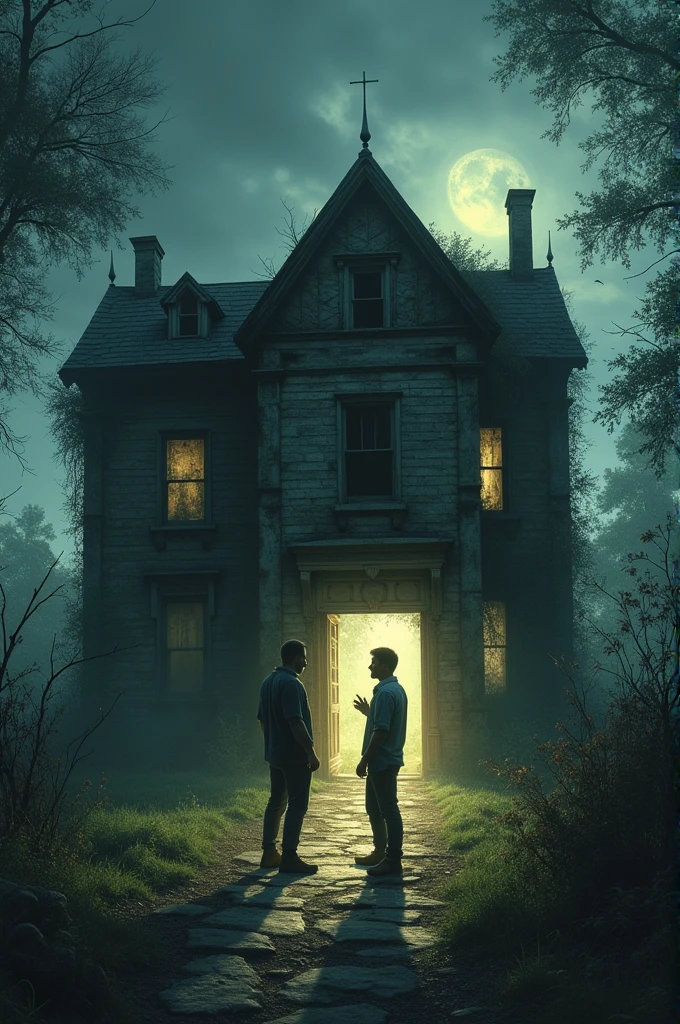 A man convinces his friend to go explore an abandoned house. His friend is reluctant