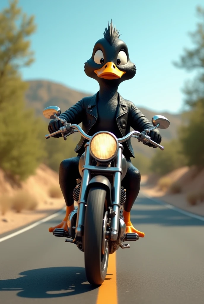 black duck.
Wheelie on a motorcycle 
