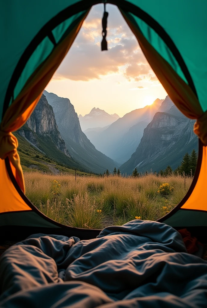 1 white girl, American, beautiful, (girl crawling on the ground), Shooting in a hot air balloon tent at sunrise, Expansive skies and the horizon backlight, Tent Open Sign, Masterpiece, Best Quality, Ultra-detailed, Solo, exteriors, aerial view of the landscape, sunrise hues backdrop, Nature (awe-inspiring heights), cheerful, happy, Cosy in adventure gear, Inside the tent, When you open the tent, panoramic views of the waking world below, mountains, fields, and rivers bathed in the morning light, shadowy contrasts, an exhilarating atmosphere, analog style, looking up at viewer, skin texture, film grain, warm hue, warm tone, Cinematic light, Sidelighting, ultra-Highres, best shadows, (((all nude))), Relaxed and intimate photos, with long blond hair. ((((Back view)))), ((((face out of frame))))), from behind, wide hip,
