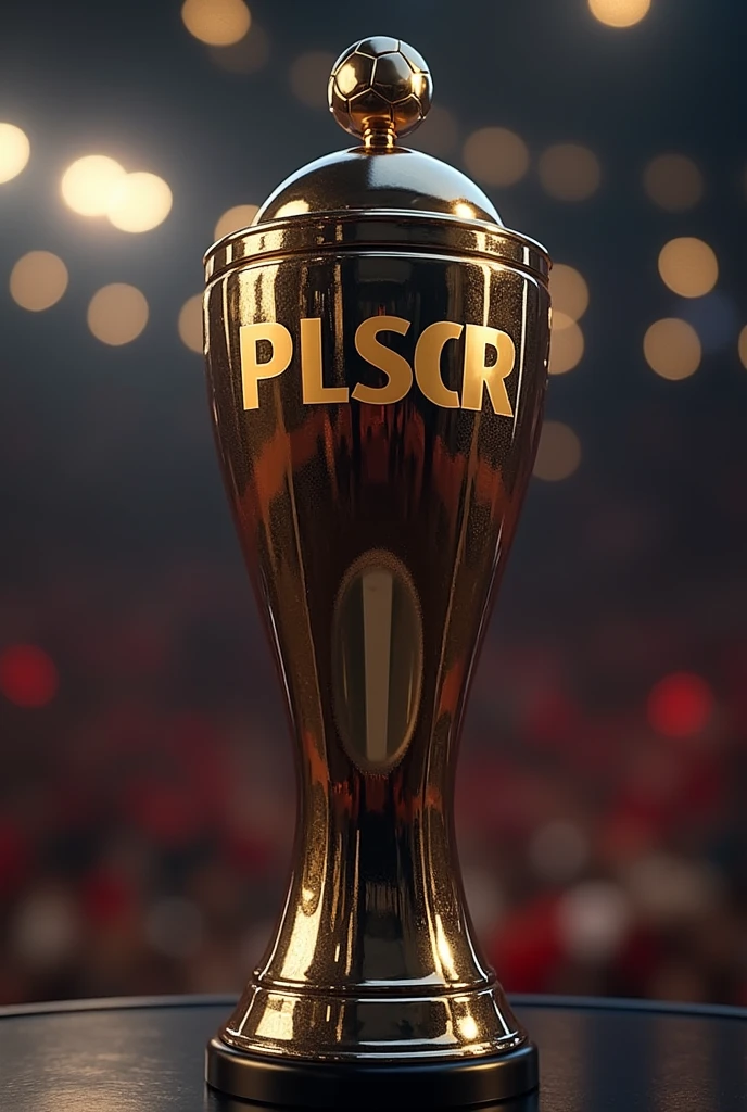 A football trophy PLSCR designed on it 
