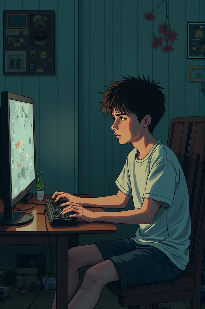 Believe me 6 images that deal with a boy who was addicted to video games,and that's why he broke up with his girlfriend