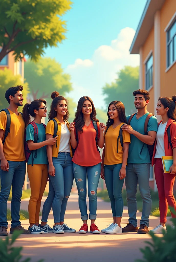 Translate it to English with specific details of what I want:
Create an image that conveys education, peace, and a fight against school violence, and includes the message "Forjando un ambiente más seguro" in Spanish.