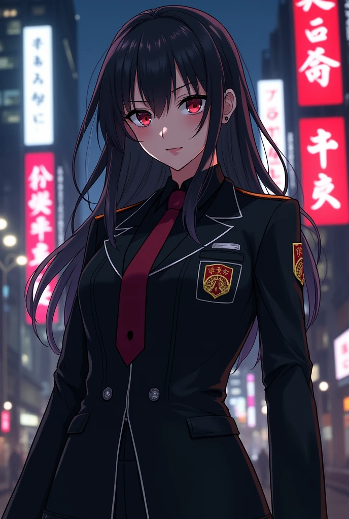 Yor forger con el uniforme de la tokyo manji
