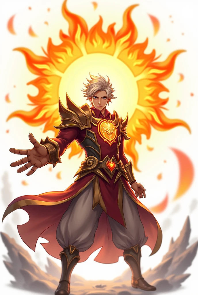 Mobile legends hero sun with background white