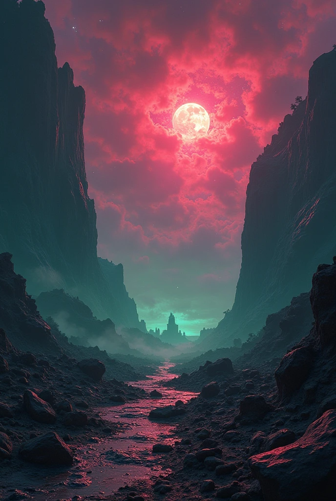 Make a good science fiction background green red purple and there you crash
