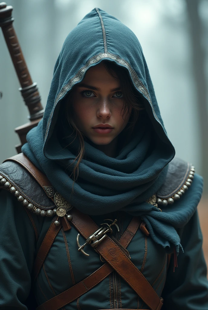 RPG rogue, hooded with midle east thematic and pale skin