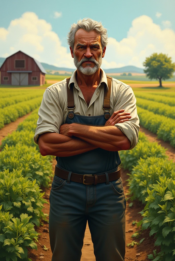 Farmer with arms crossed