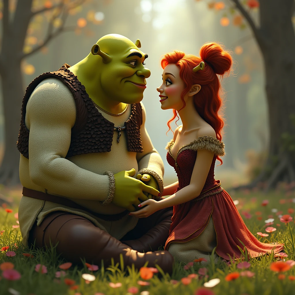 CREATE A PICTURE OF SHREK AND FIONA