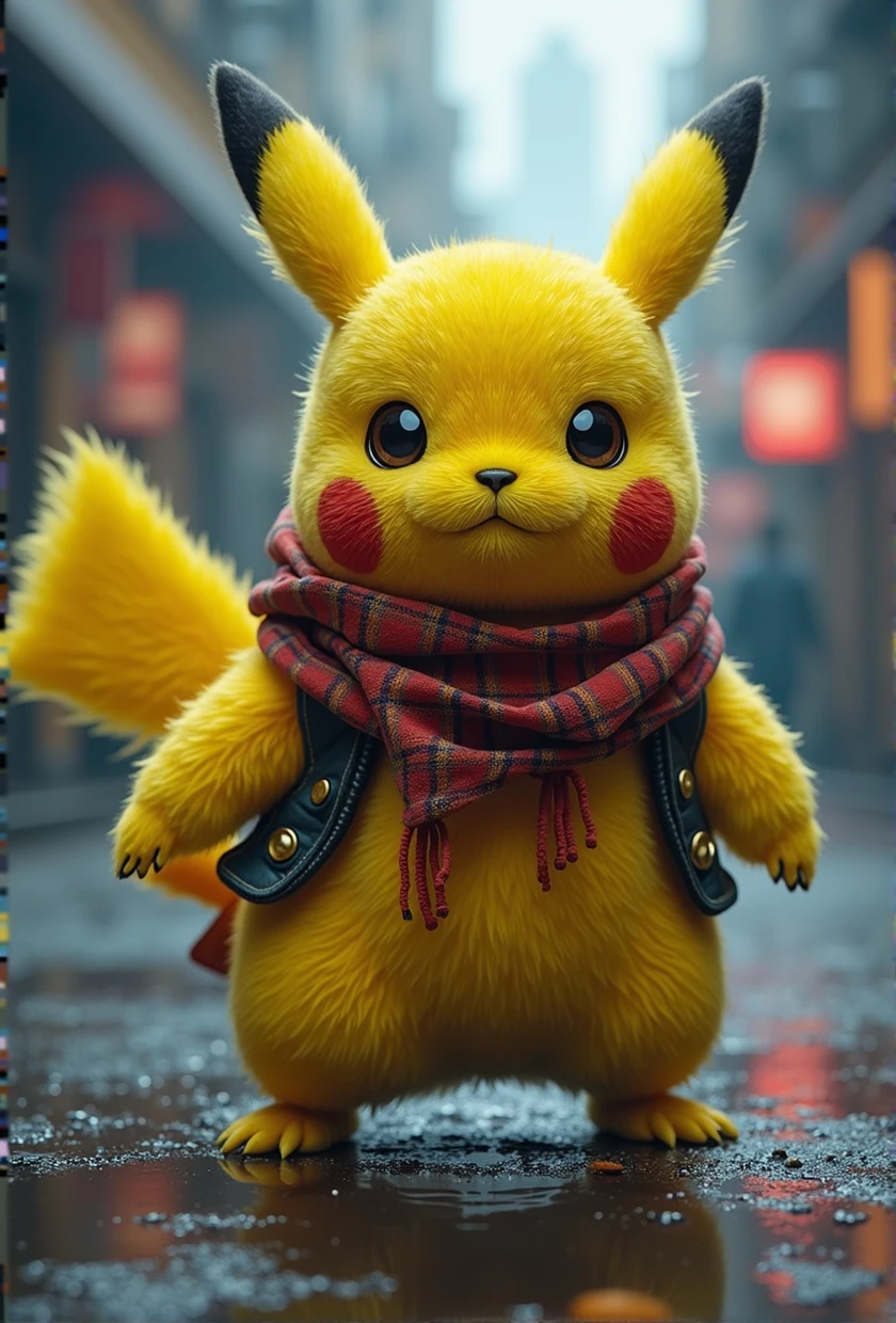 Pokemon: pikachu, cyberpunk world