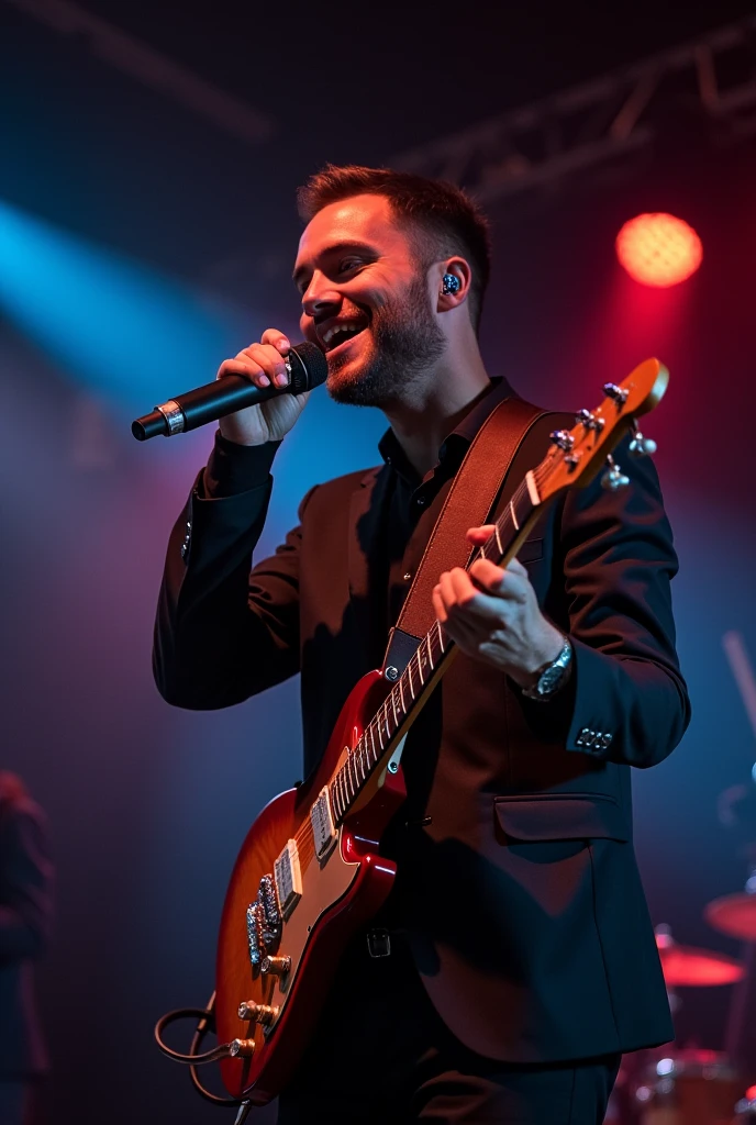 MC Kevin singing at a show with Matue