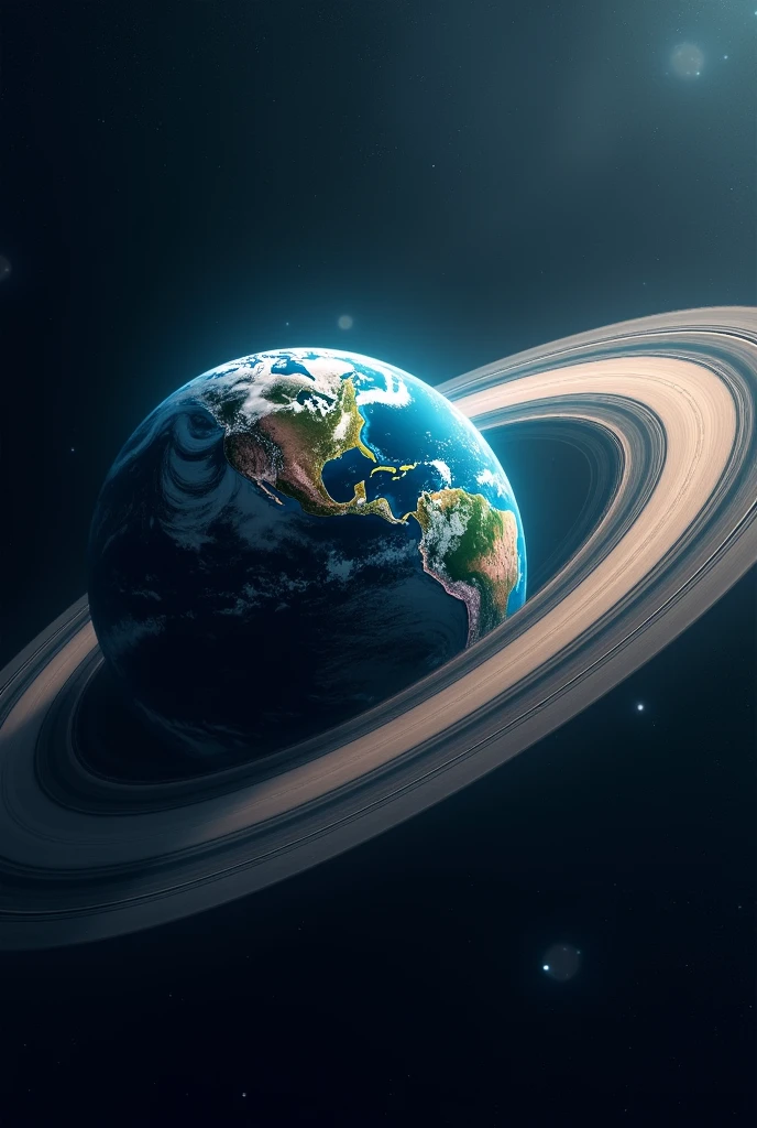 Planet Earth with Saturn Rings