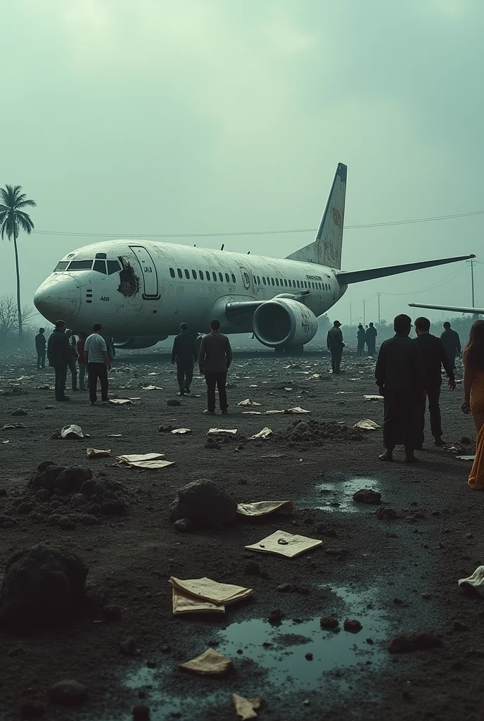 Describe the emotional impact of the images capturing the aftermath of a plane crash in Brazil. Focus on the visual elements that convey a sense of loss, destruction, and the human cost of the tragedy."
