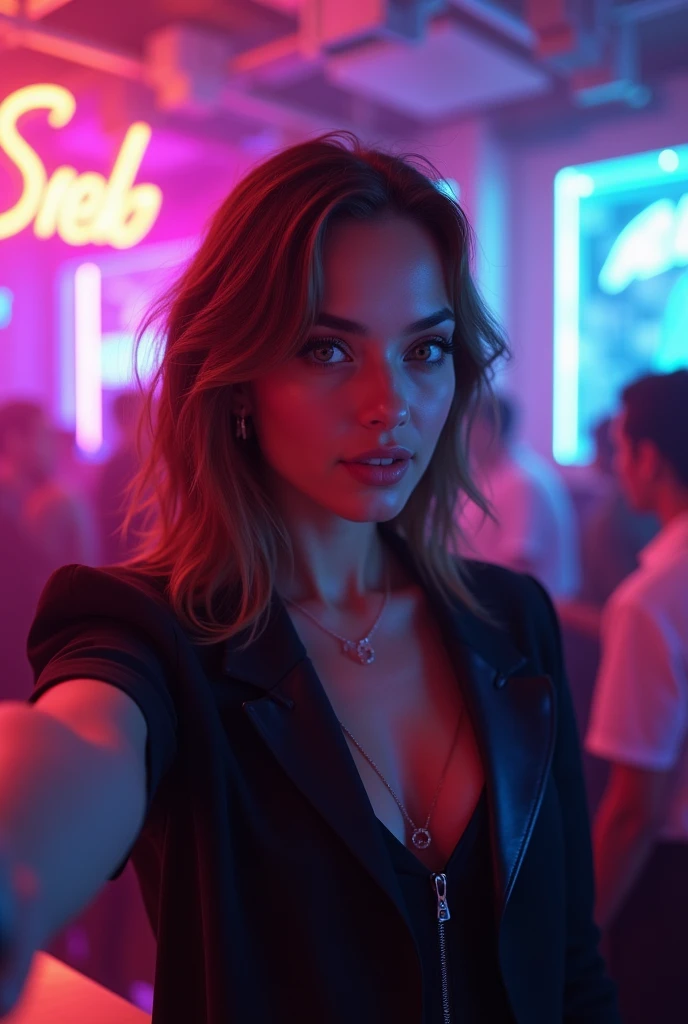 isabella taking a selfie at a trendy seed club 1980381025