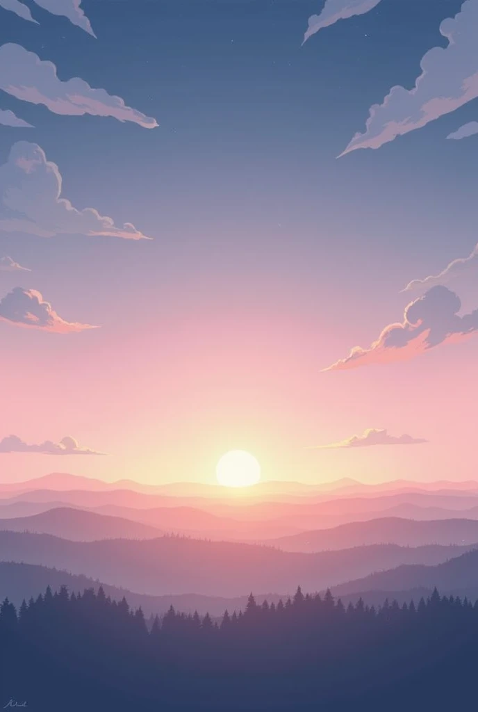 The dawn sky in the distance