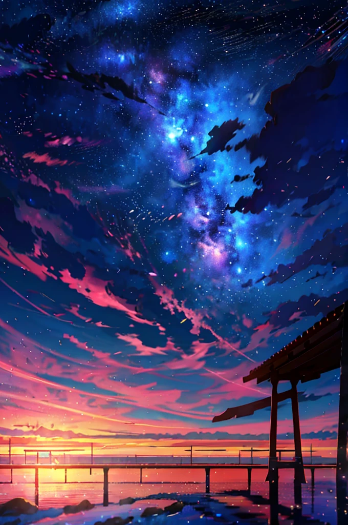 anime, the sky, stars, the bench, the milky, the stars, the sky, the stars, the bench, the milky, the stars, the, cosmic skies. by makoto shinkai, anime sky, cosmic sky, amazing wallpaper, cosmic skies, anime art wallpaper 4 k, anime art wallpaper 4k, stary sky, beautiful anime scene