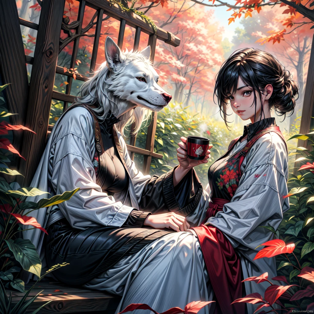 painting of a aesthetic picture, maples leaves, coffee mug,essential oil,dairy , beautiful scenery, valley,((glistening look)),hd, High quality, bushes,4k hd, cloud,beautiful art uhd 4 k, a beautiful artwork illustration, beautiful digital painting, highly detailed digital painting, beautiful digital artwork, detailed painting 4 k, very detailed digital painting, rich picturesque colors, gorgeous digital painting