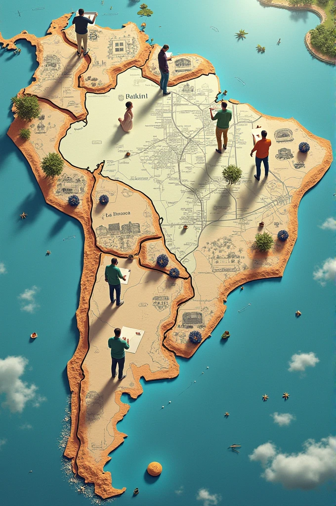 A map of Bahia with plans being drawn up.