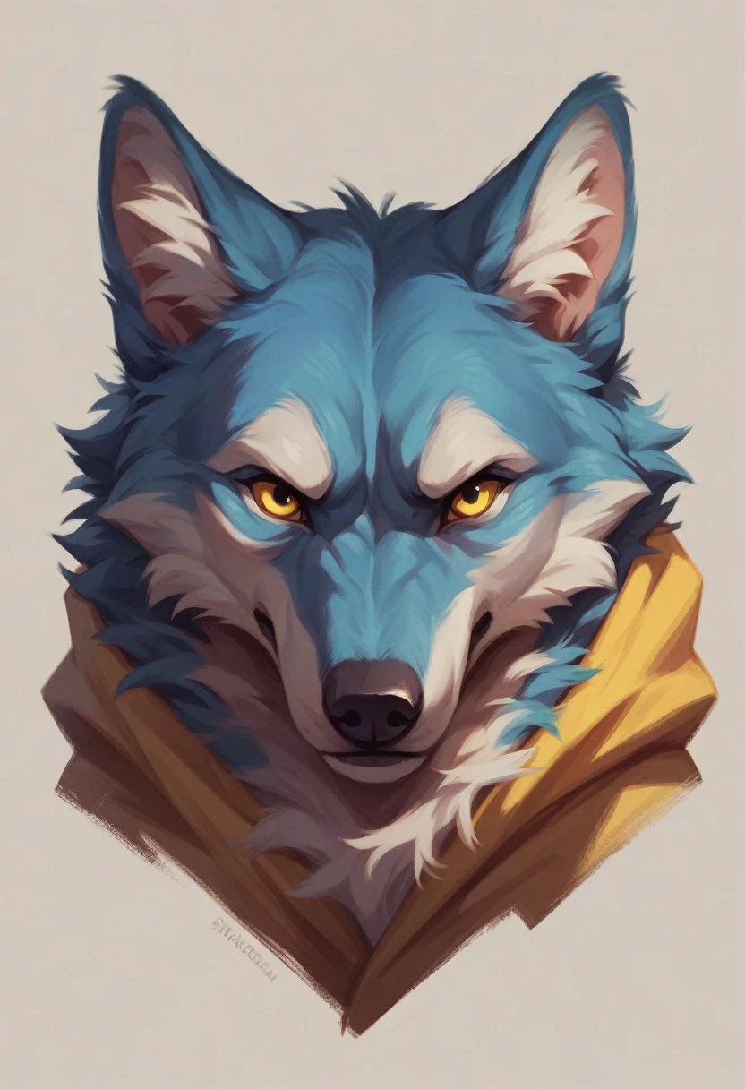 big wolf, frightful,with yellow eyes