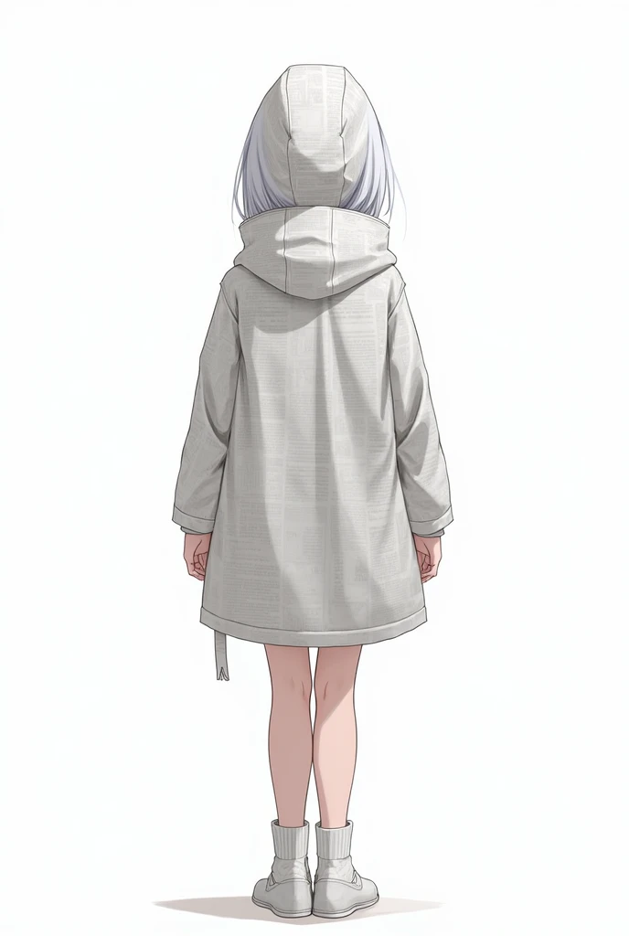 (masterpiece, Highest quality, Highest quality, Official Art, Beauty and aesthetics: 1.2), (1 girl: 1.3), Very detailed, colorful, Most detailed ((Very detailedな)), (Highly detailed CG illustrations), (Very delicate and beautiful), (From the back), Cinema Lighting, ((1 girl)), single, completion, (Paper set: 1.2), ((Newspaper clothes)), (newsprint attire), (Untied), (Genuine), (Paper attached to hands and feet ), (身体newsprint), (Genuine, (Covered, ((首にnewsprintを巻き付けた)), (Are standing), (Expressionless, (Character Focus), sf, White Background, (newsprint: 1.5)