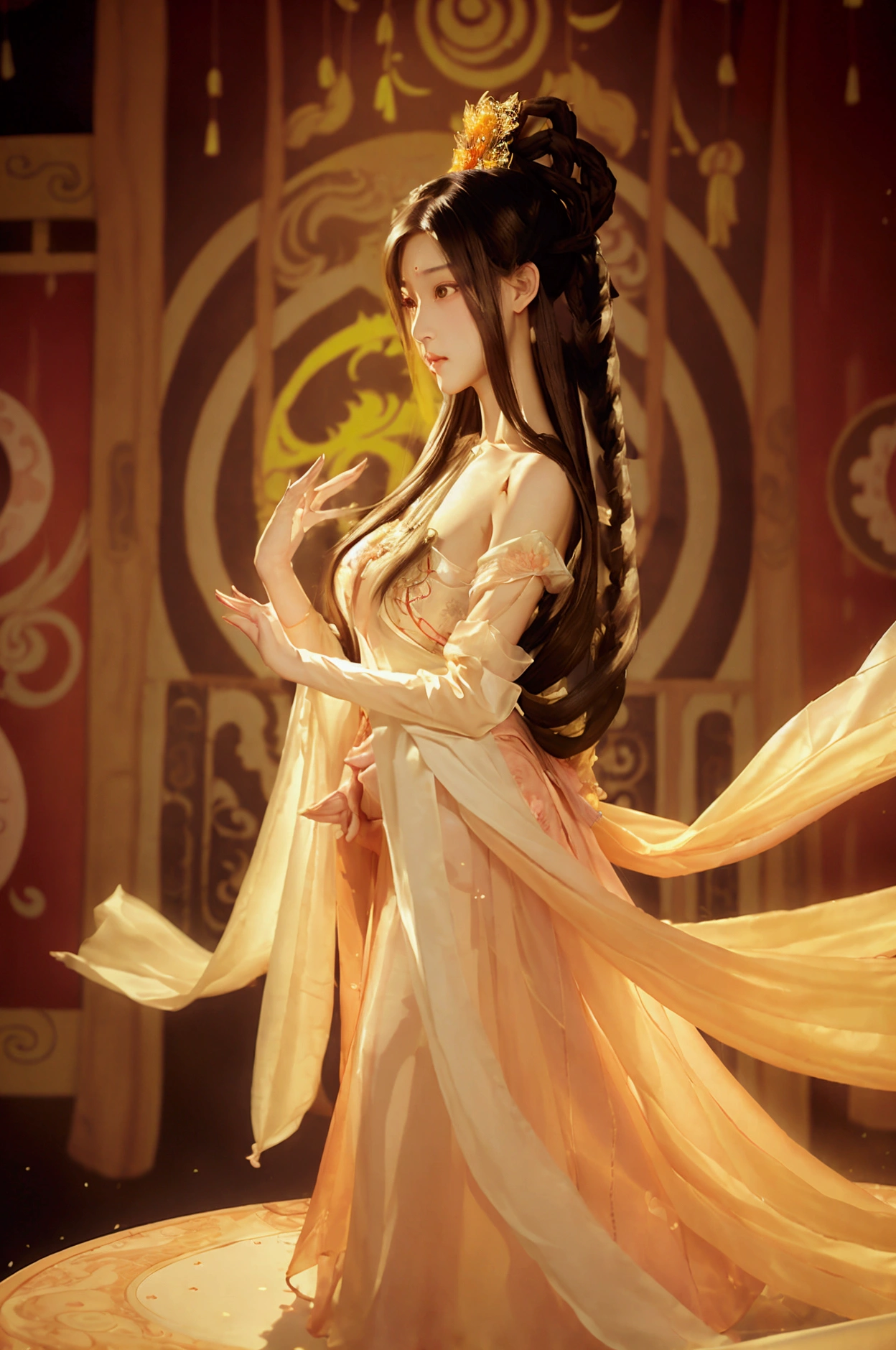 Gilded Chinese Palace,looki at viewer,depth of fields,bokeh dof,light falling,((A MILF))、pregnant woman、Red dress
Transparent underwear、one-girl、Red shirt、a black skirt、huge-breasted、
with brown eye、(long whitr hair、brunette color hair、Very straight hair:1.4、hime-cut:1.4)、earrings necklace、pouty、
A picture、tmasterpiece、top-quality、NFFSW、A high resolution、realistic detail、glistning skin、Mature figure、Plump body、crisp breasts、perfect bodies、wide waist、extremely colorful、looking at viewert、hyper realisitc、From the front side、watercolor paiting、Traditional media、(color difference、intricately details)、dynamicposes、dynamic ungle、
40k、NFFSW、A high resolution、From the angle from below、ancient Chinese costume、Ancient Chinese hairstyle、Upward hairstyle、The whole body is dressed in white silk cloth、（Close-up of raindrops in the air, Capture the world with raindrops, Distorted reflections, refracted light, The microscopic world inside each droplet, Miniature landscape, inverted image, Ethereal beauty, pause moments, translucent sphere, Distorted reality, Kaleidoscope view, Natural lenses, A glimpse of the moment, miniature world, Raindrop Symphony, Natural interoperability, 1girl in
, masutepiece, (Dynamic Angle:1.2)）