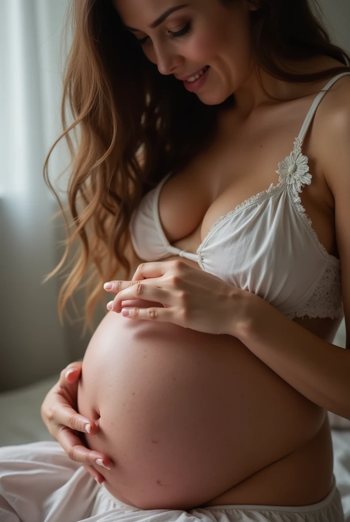 A mother eating her newborn daughter's vagina