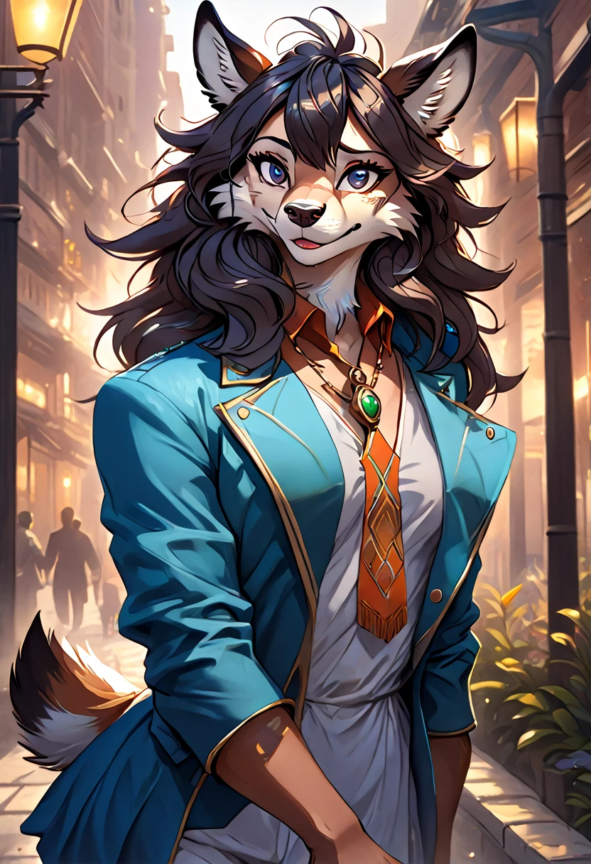 a detailed portrait of Louis, a sexy furry deer femboy with beautiful detailed eyes, beautiful detailed lips, extremely detailed face and features, longeyelashes, beastars inspired character, elegant, flowy hair, graceful pose, dramatic lighting, cinematic angles, vibrant colors, digital painting, 8k, best quality