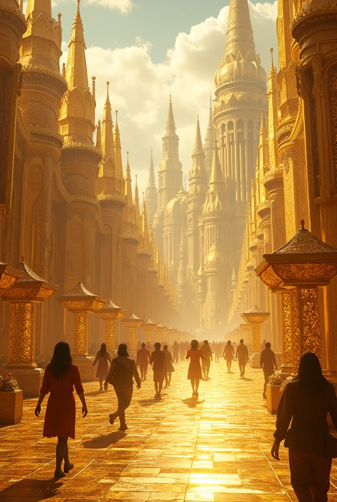 A place where the streets are made of gold and the city walls are made of crystals