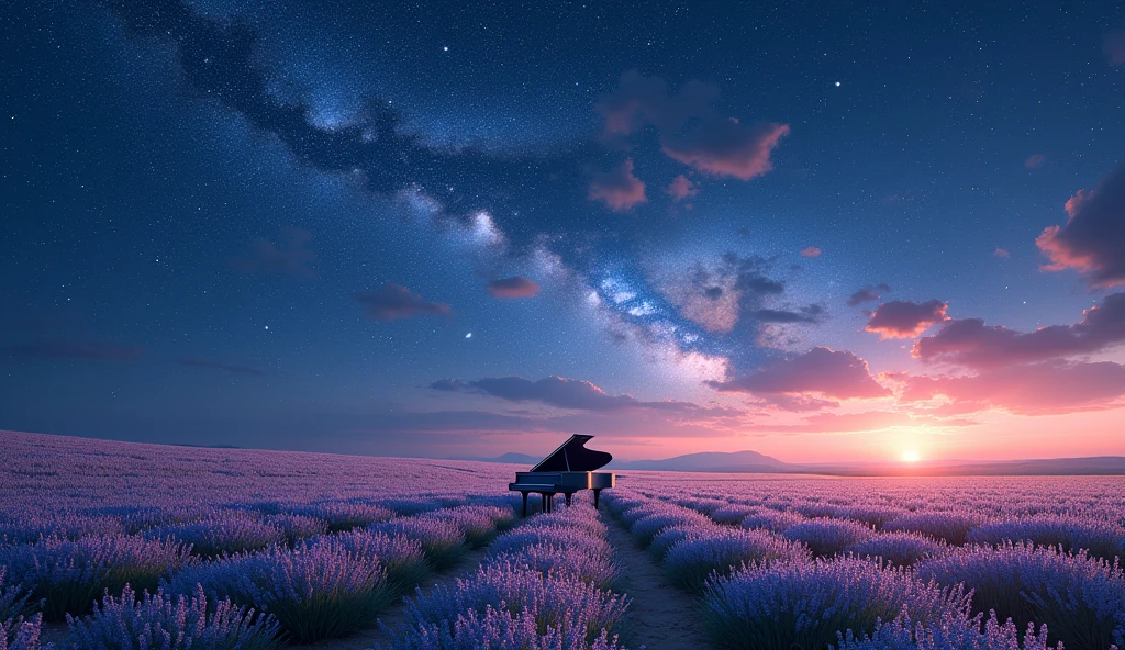 「Starry Skyの下、グランドpianoが置かれたFlower Field、青いグランドpiano、Milky Way Galaxy、Fantastic landscape」
「グランドpiano、Starry Sky、planet、universe、Mysterious atmosphere、Digital Art」
「piano、Flower Field、Fantastic landscape、Silence、Lonely」
