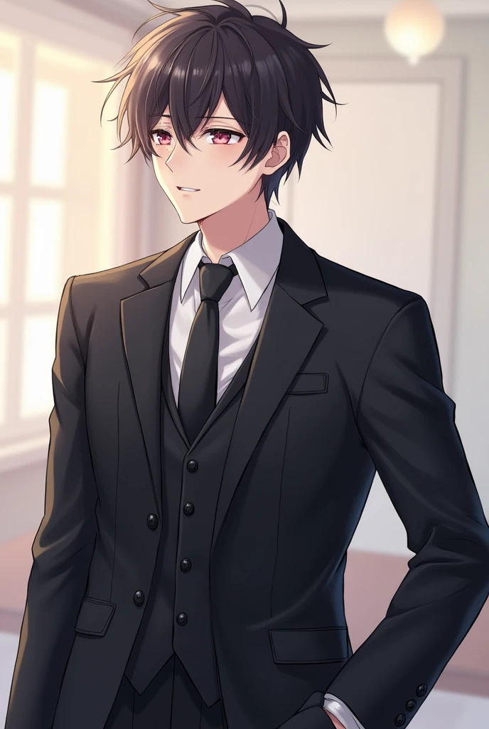 male anime character in suit  