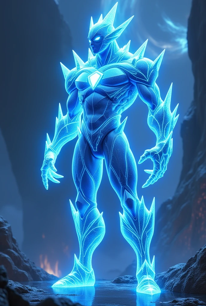 Alien ben 10 blue glowing crystal