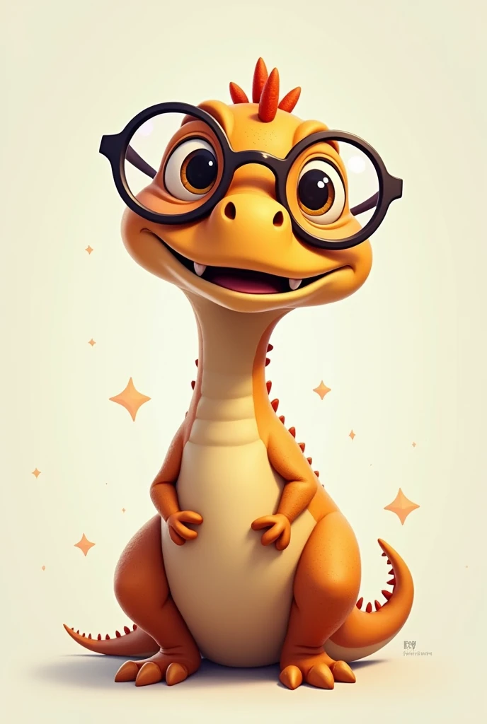 Make a dinosaur with huge glasses


