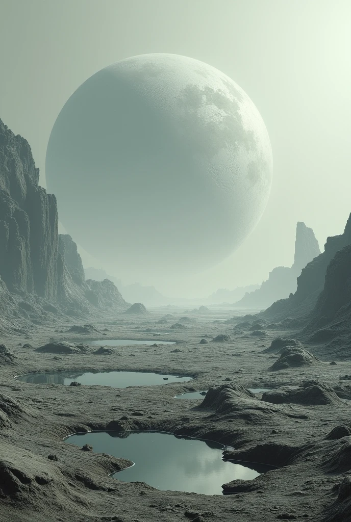 A gray planet, with a little water