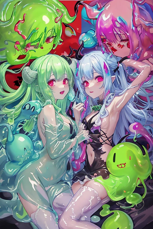 Slime dripping、Demon&#39;s daughter doing yoga