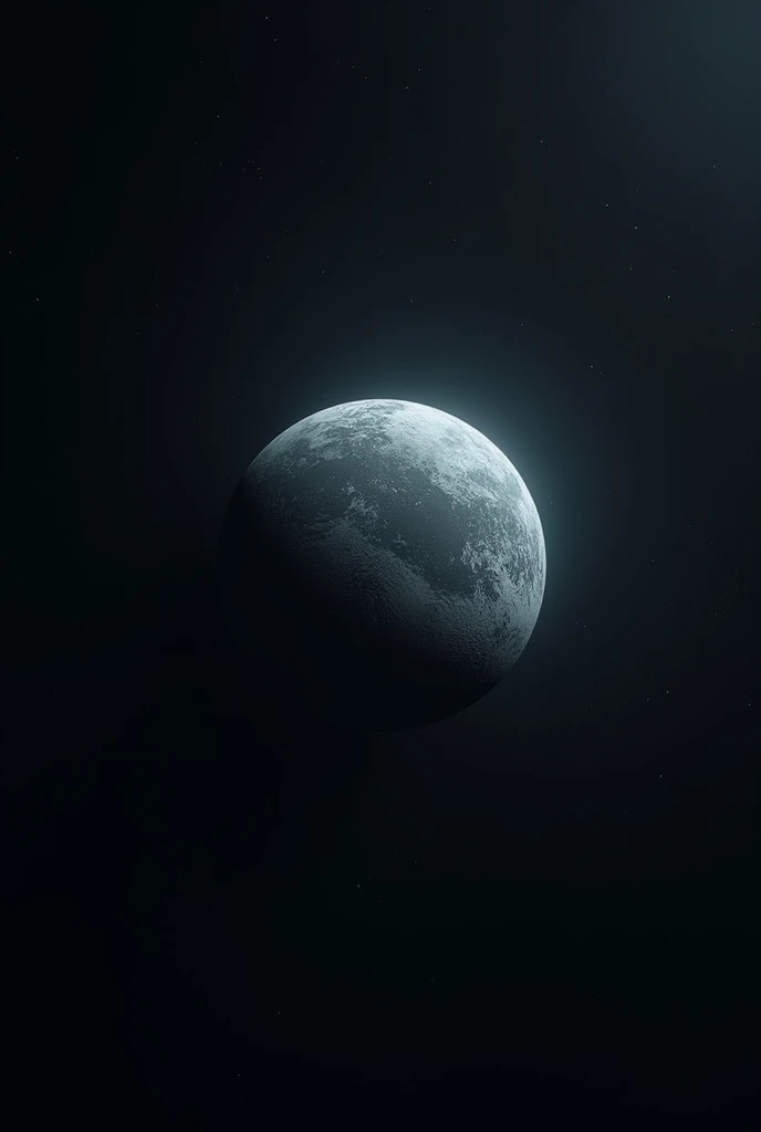 A gray planet, with a little water, the most visible planet in space, image coming from space.