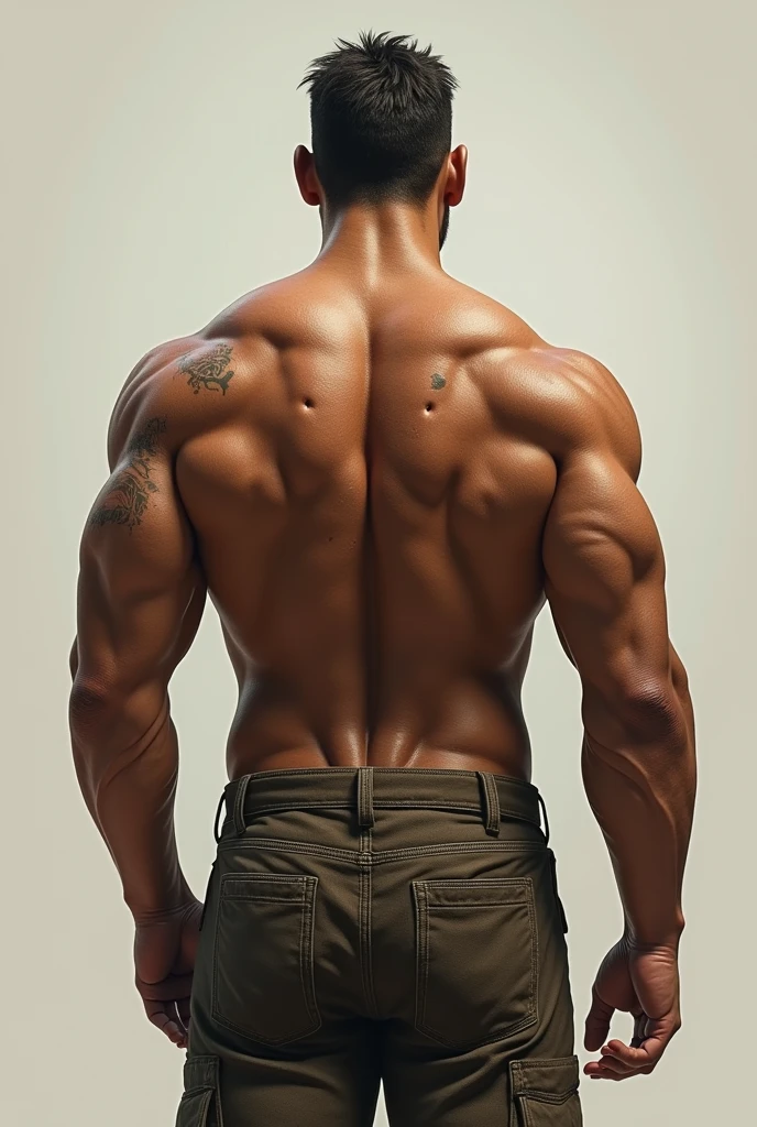 Man's back view