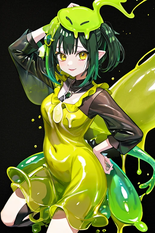 Slime dripping、Yellow and black Pokemon trainer