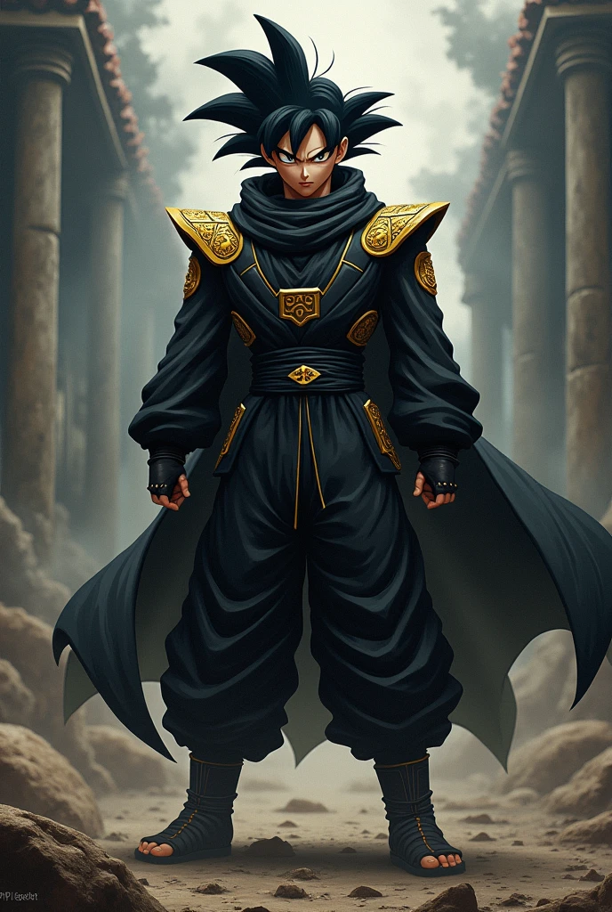 goku black ninja style from anime naruto, 