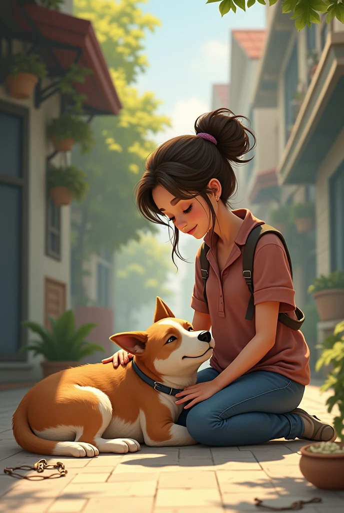 A person saves a stray dog 