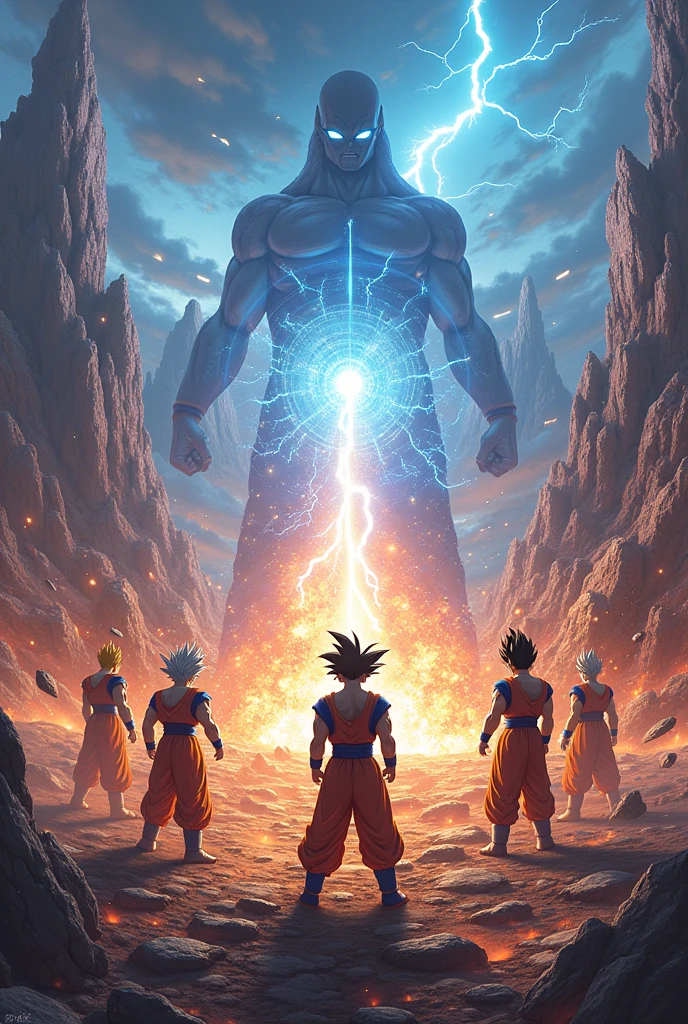 Goku Vegeta and Trunks Ultra Instinct vs Buu and Zamasu