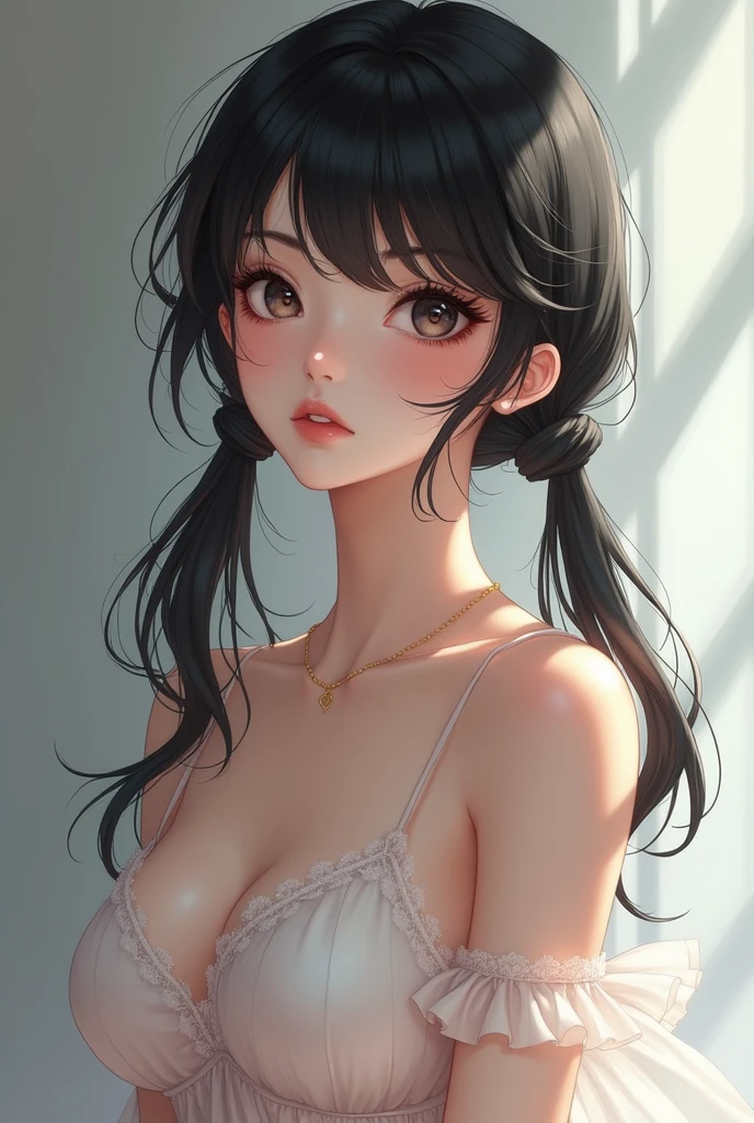 Perfect Face,beautiful girl,Idol,Idol衣装,skirt,Tutu,Long Black Hair,Bangs,Twin tails,Eyelashes,pure desire makeup