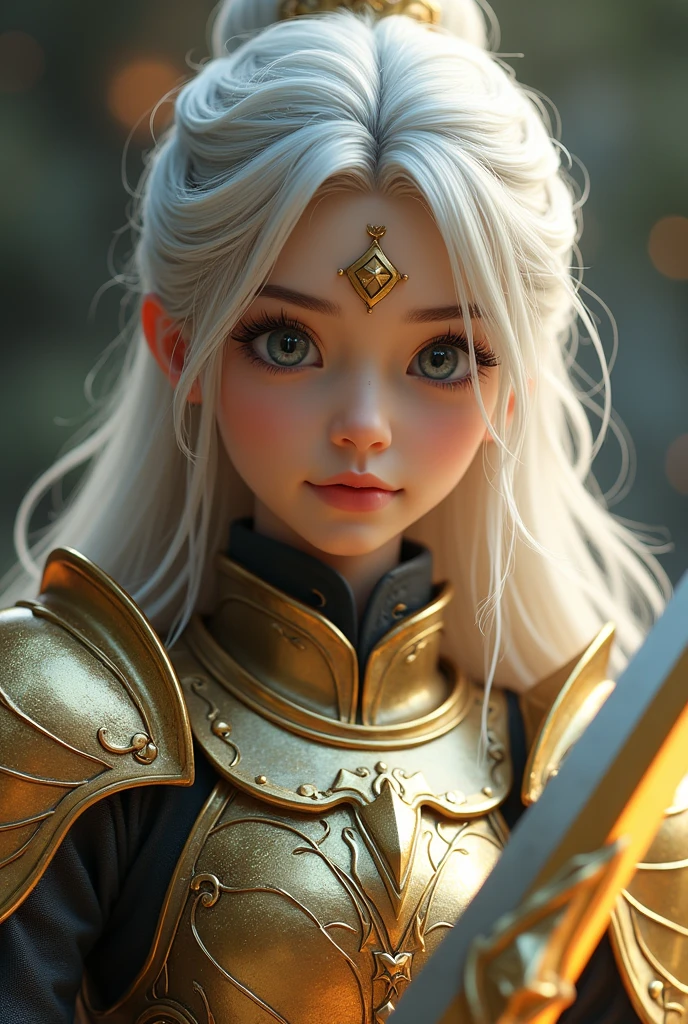 Great quality, masterpiece, Highest quality, Super detailedなディテール, Super detailed, Ultra-high resolution, Perfect Anatomy,
fashion show, model, Stylish pose, Wearing amazing armor, Gold Armor, glowing sword in hand, Soft colors, Blonde, Crystal shoulder pads Clear and beautiful eyes Chain Mail 8k Realistic Fantasy Realistic Cinema Lighting Stylish Gauntlets Dragon Shield Sword of the Blizzard Golden mask
Hong Kong Style, Cool amulet
Very detailed, Silver Hair