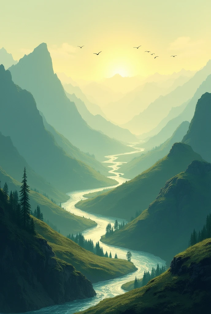 Generates a book cover with the journey as a landscape