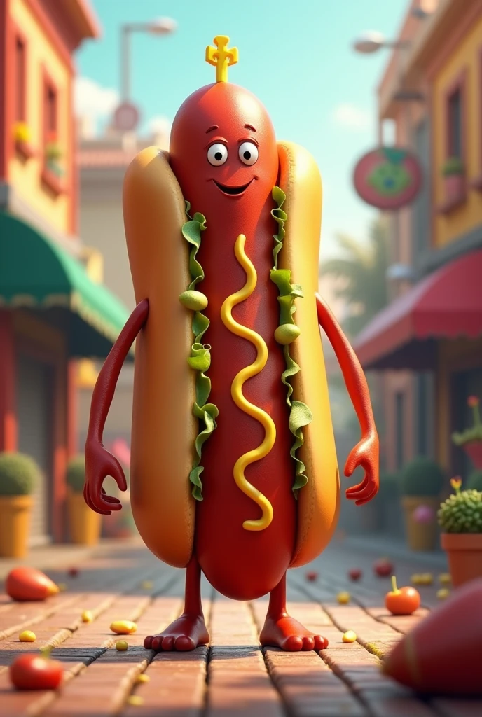 Hot dog that grew a leg