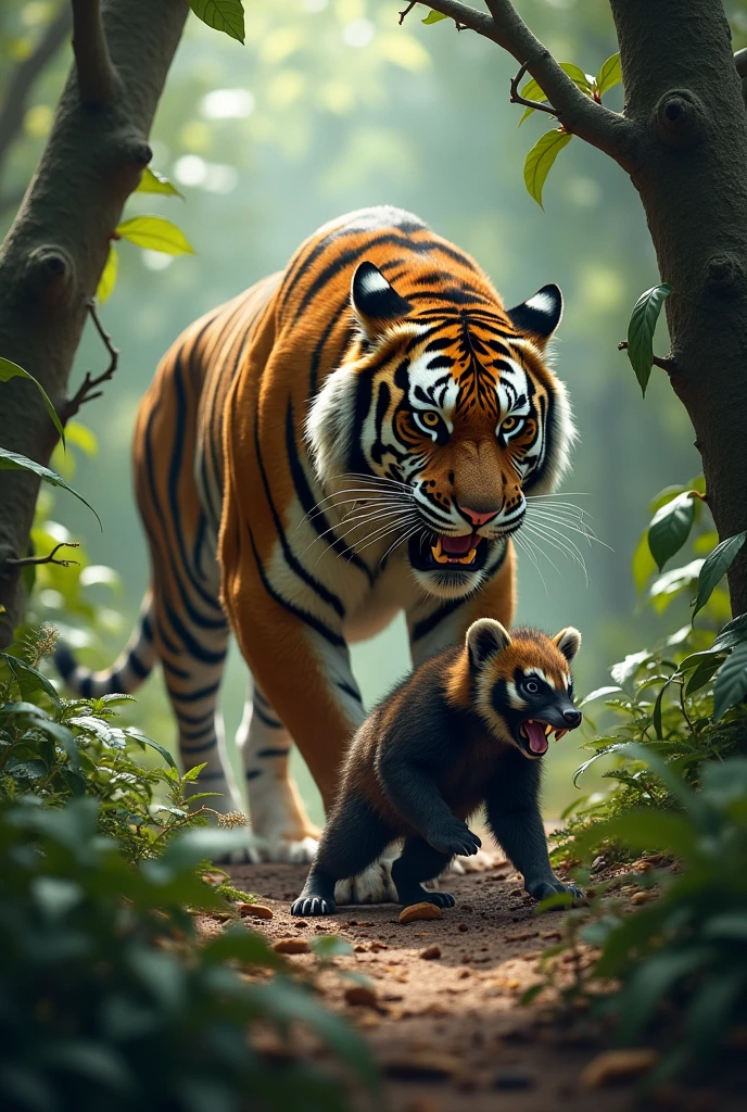 A Tiger Was Hungry And Fight With Honey Batcher In Jungle